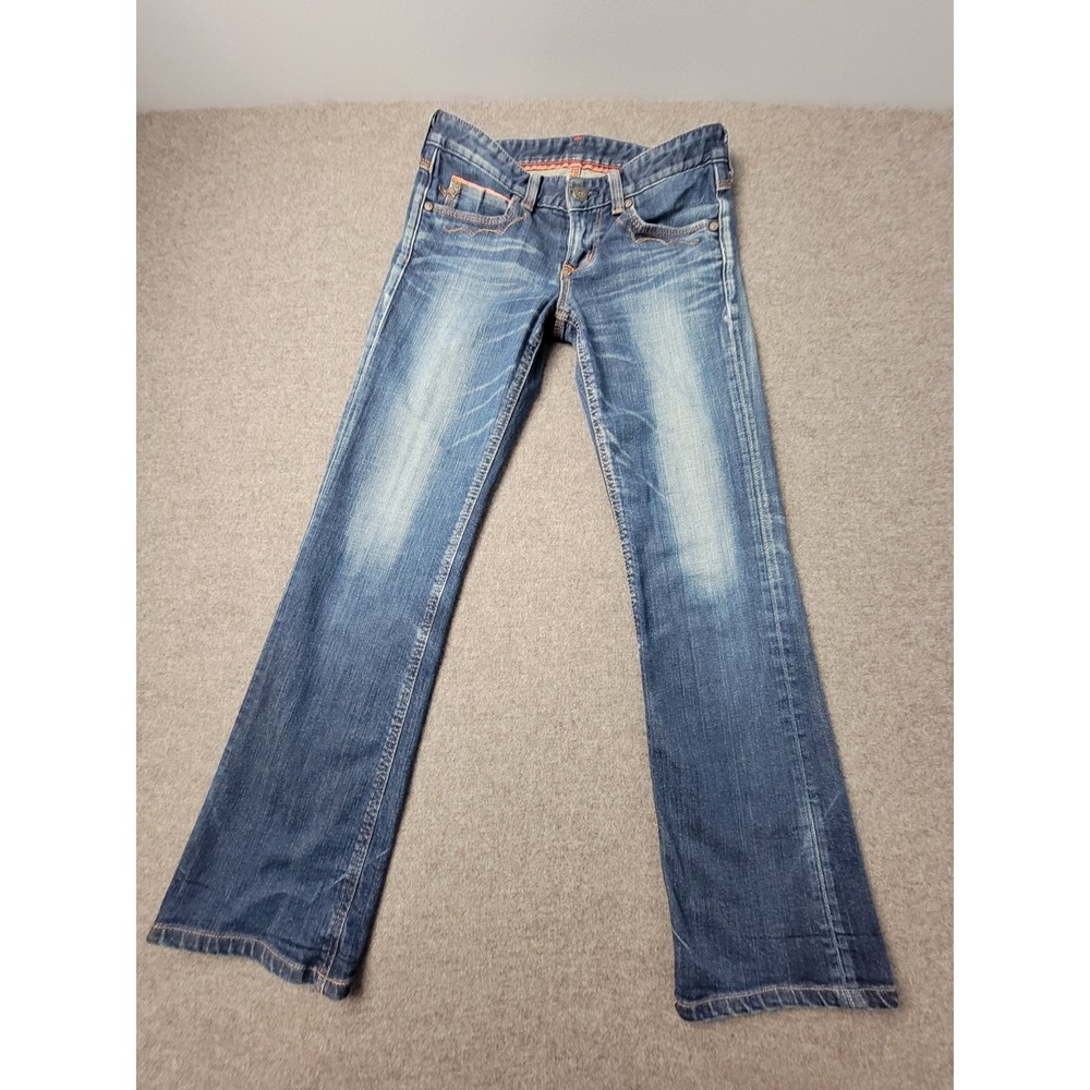 Edwin Women's Blue Trip Jeans Bootcut 29x32‎ Medium Wash Flap Pocket Y2K